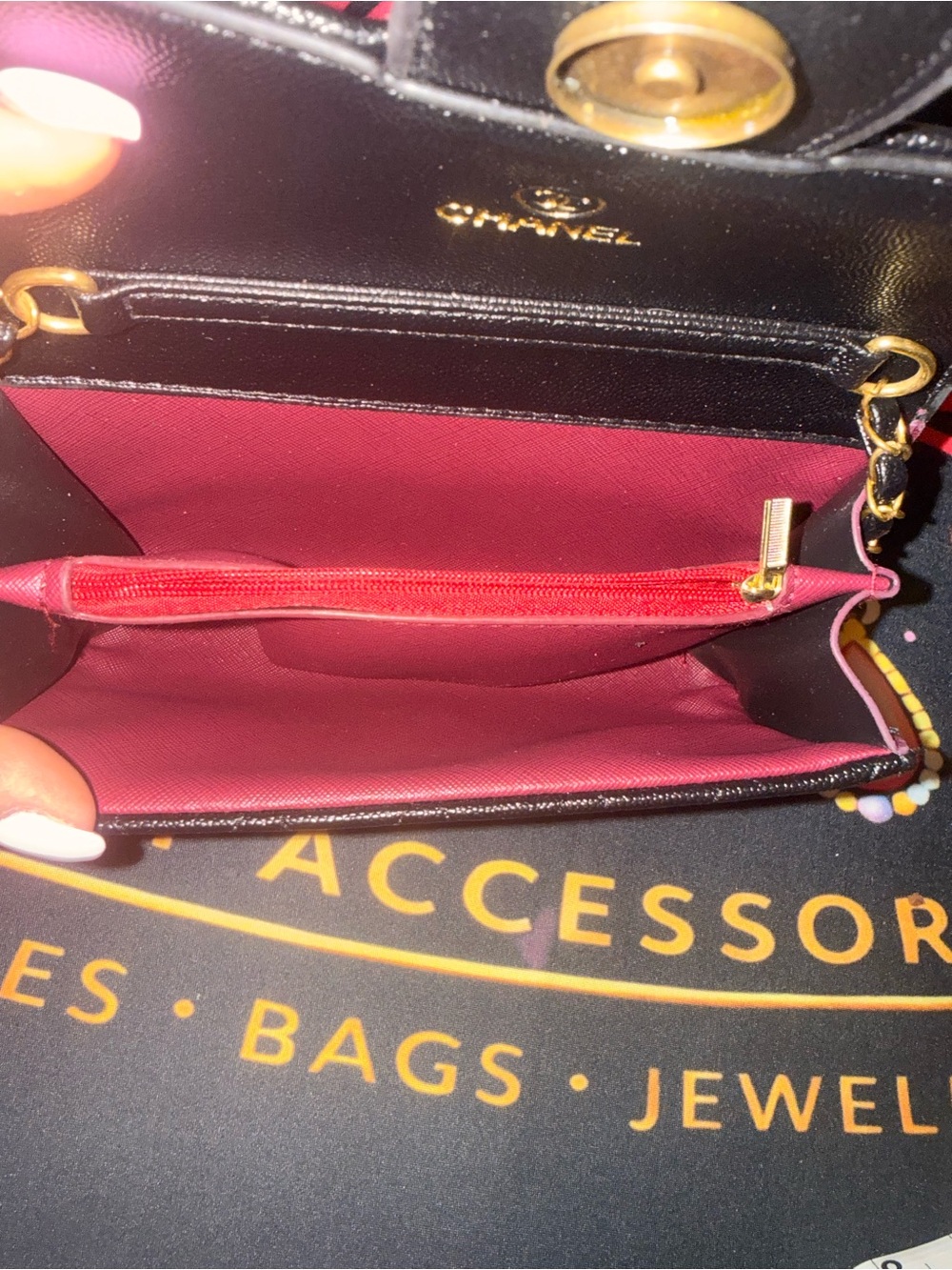 Quilted Mini Shoulder Bag in Black with Gold Hardware - Picture 7 of 8